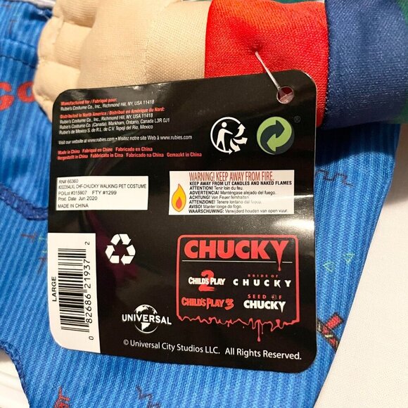 Childs Play 2 Chucky Pet Dog Halloween Costume Large - Picture 5 of 16